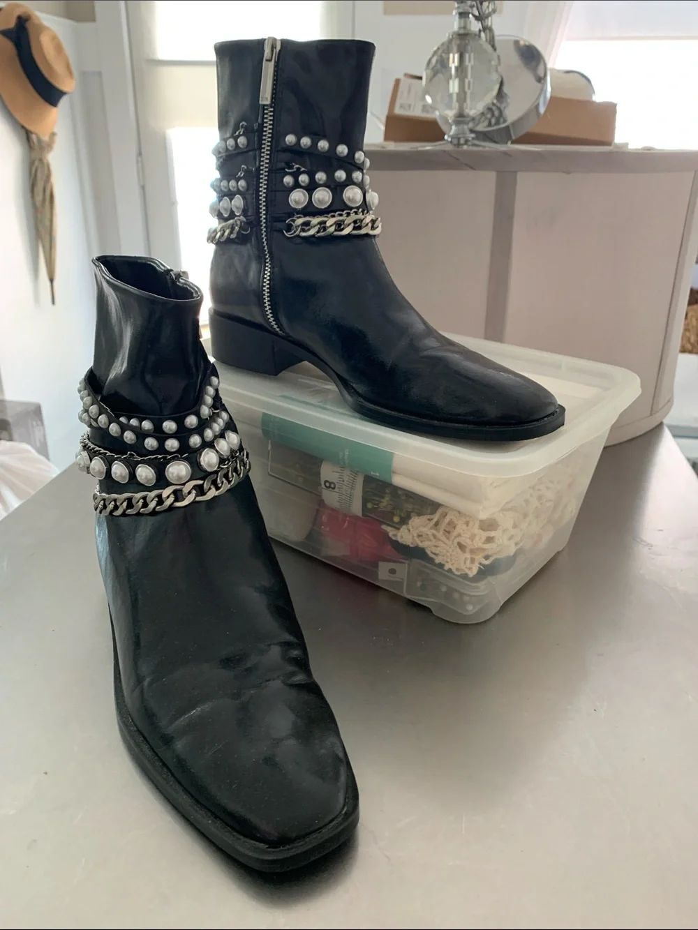 Zara Black Booties - Size 38